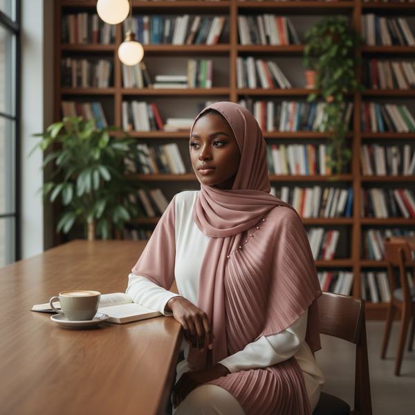 Maryam's Essential Premium Lurex Pleated Chiffon Crinkle with Beads Hijab
