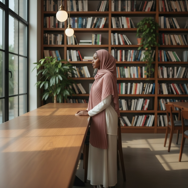 Maryam's Essential Premium Lurex Pleated Chiffon Crinkle with Beads Hijab