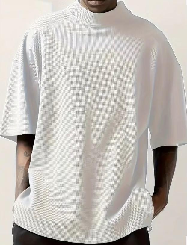 Maryam’s Essential Knit Cotton Short Sleeves Stand Up Collar Top Tank