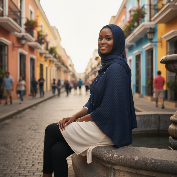 Maryam's Essential Lurex Pleated Chiffon Crinkle with Beads Hijab