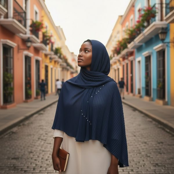 Maryam's Essential Lurex Pleated Chiffon Crinkle with Beads Hijab