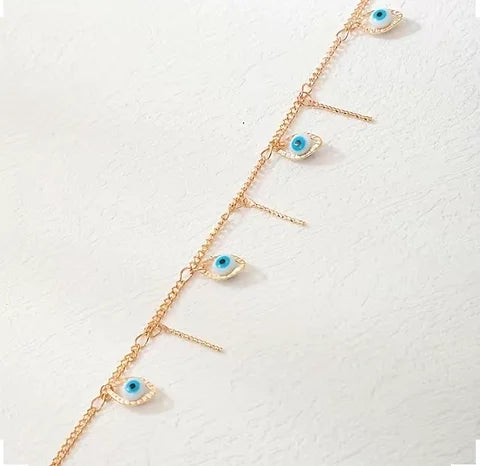 Maryam’s Essential Creative Oval Evil Eyes Tassels Pendant Necklace