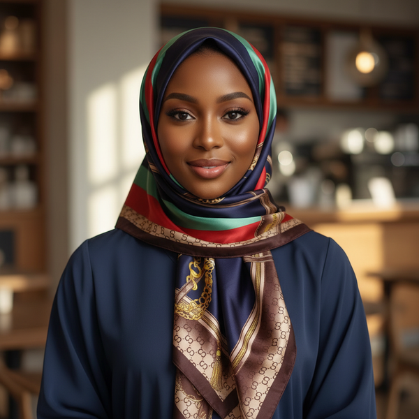 Maryam's Essential Stunning Silk Satin Printed Shawl/Hijab