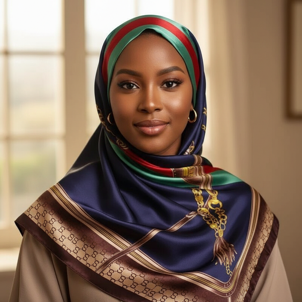 Maryam's Essential Stunning Silk Satin Printed Shawl/Hijab