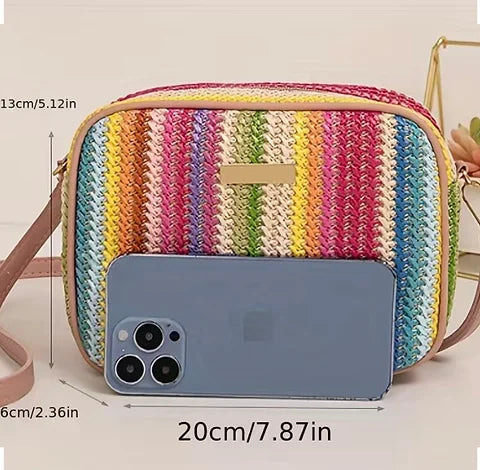 Maryam’s Essential Multicoloured Square Straw Bag