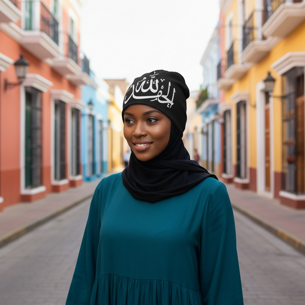 Maryam’s Essential Unisex Luxury Arabic ٱلْحَمْدُ لِلَّٰهِ Alhamdulillah Stretchy Hat