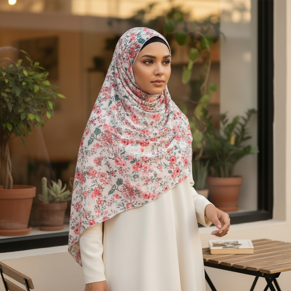 Maryam's Essential Premium Printed Stretchy Hijab/Shawl