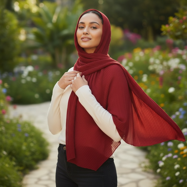 Maryam’s Essential Premium Pleated Crinkle Hijab