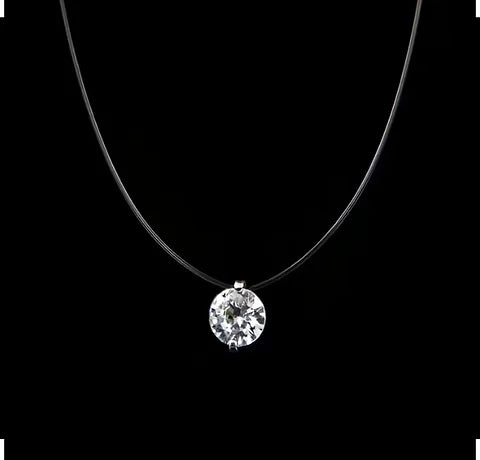 Maryam’s Essential Transparent Fishing Line Pendant Necklace