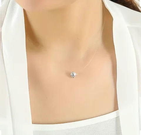 Maryam’s Essential Transparent Fishing Line Pendant Necklace