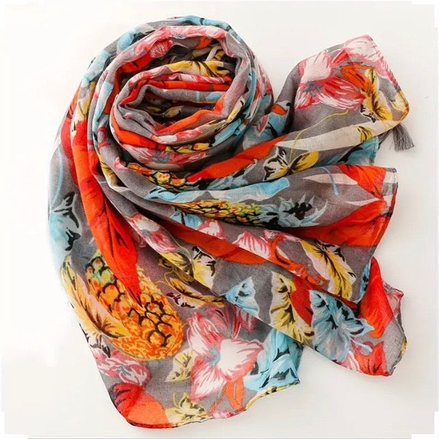 Maryam's Essential Printed Cotton Viscose Tassels Hijab