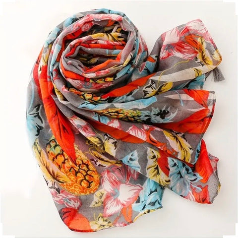Maryam's Essential Printed Cotton Viscose Tassels Hijab