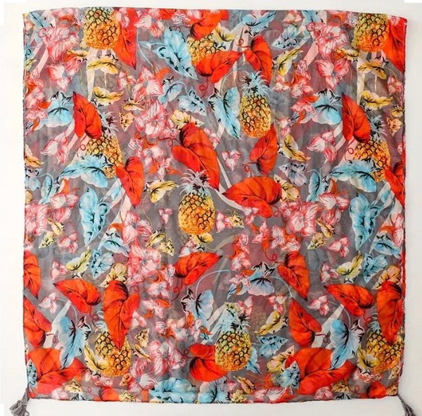 Maryam's Essential Printed Cotton Viscose Tassels Hijab