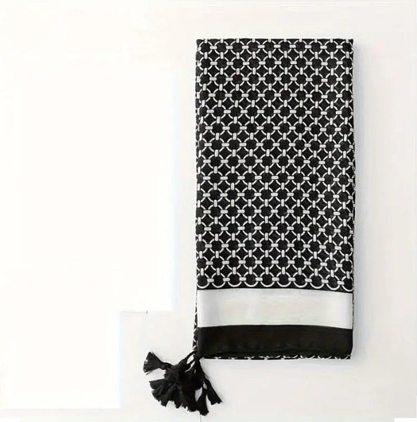 Maryam's Essential Printed Cotton Viscose Tassels Hijab