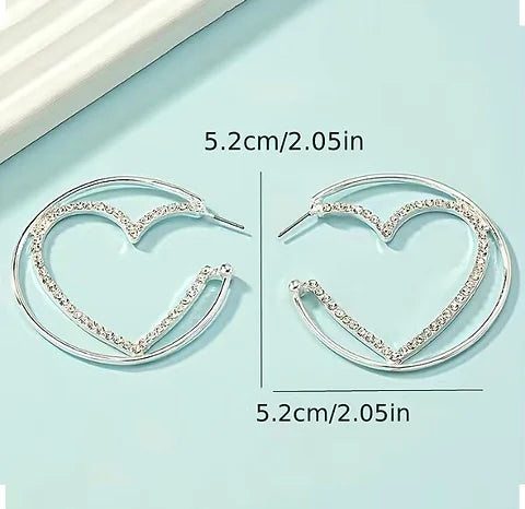 Maryam’s Essential Circle Heart with Sparkling Synthetic Gems Earrings