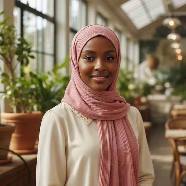 Maryam's Essential Premium Geometric Pattern Stretchy Nylon Hijab