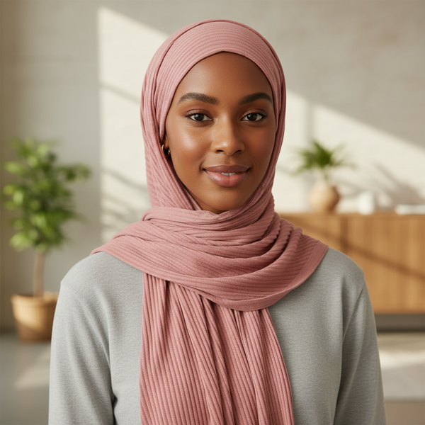 Maryam's Essential Premium Geometric Pattern Stretchy Nylon Hijab