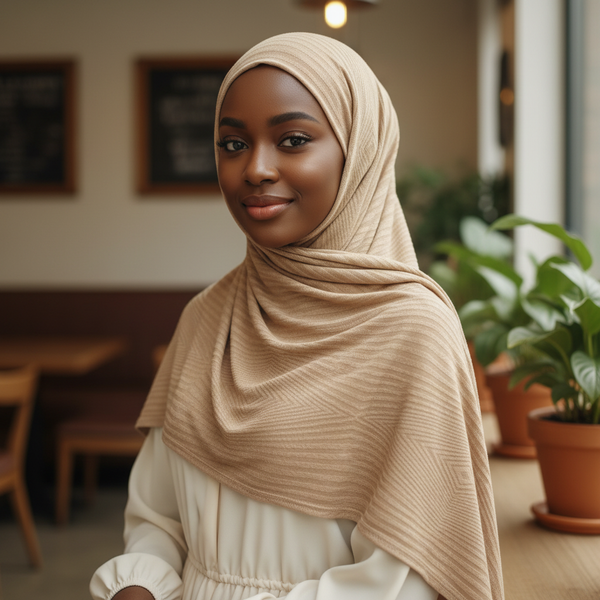 Maryam's Essential Premium Geometric Pattern Stretchy Nylon Hijab