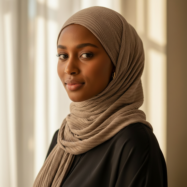 Maryam's Essential Premium Geometric Pattern Stretchy Nylon Hijab