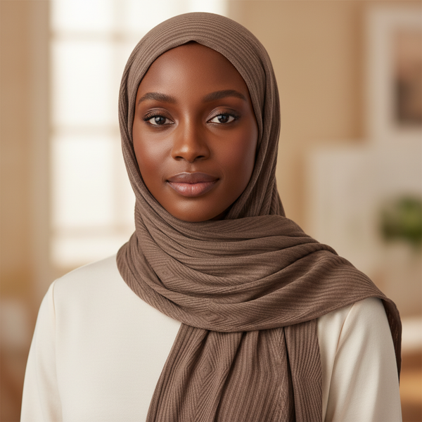 Maryam's Essential Premium Geometric Pattern Stretchy Nylon Hijab