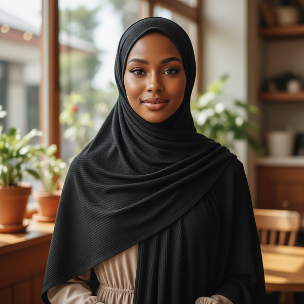 Maryam's Essential Premium Geometric Pattern Stretchy Nylon Hijab