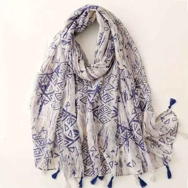 Maryam’s Essential Luxury Vintage Printed Polyester Head Scarf/Wrap