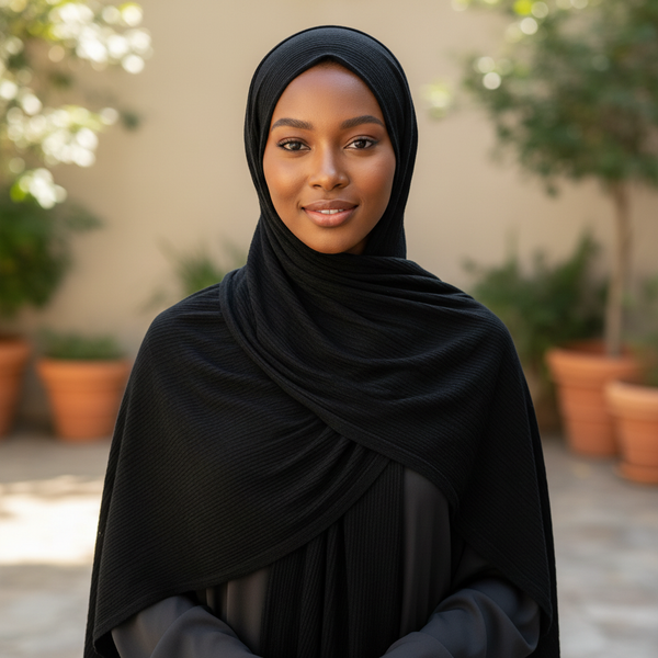 Maryam's Essential Premium Geometric Pattern Stretchy Nylon Hijab