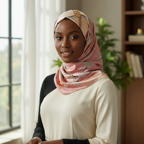 Maryam's Essential Stunning Silk Satin Printed Shawl/Hijab
