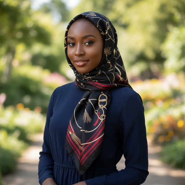 Maryam's Essential Stunning Silk Satin Printed Shawl/Hijab