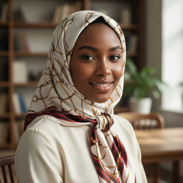 Maryam's Essential Stunning Silk Satin Printed Shawl/Hijab
