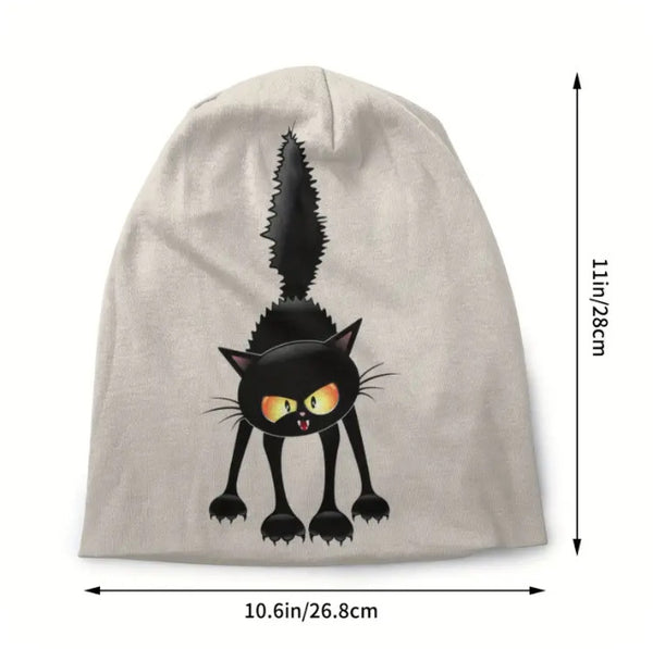 Maryam’s Essential Cute Cat Print Stretchy Beanie Hat