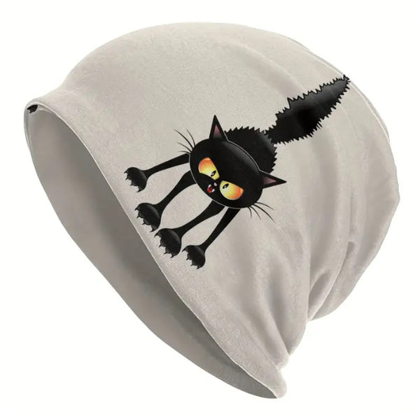 Maryam’s Essential Cute Cat Print Stretchy Beanie Hat