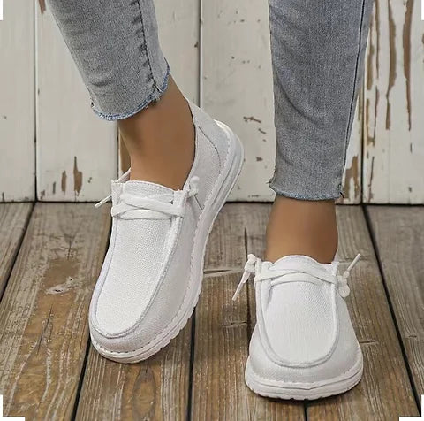 Maryam’s Essential Lightweight Low Top Lace Up Canvas Loafers Shoes