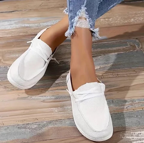Maryam’s Essential Lightweight Low Top Lace Up Canvas Loafers Shoes