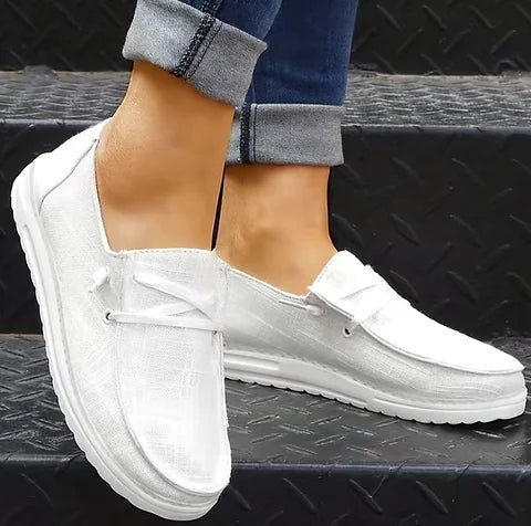 Maryam’s Essential Lightweight Low Top Lace Up Canvas Loafers Shoes