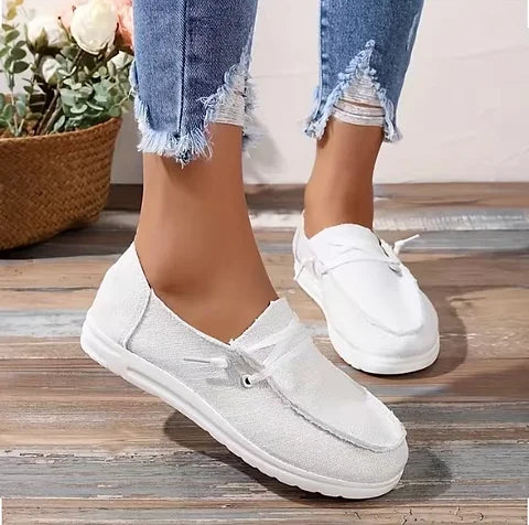 Maryam’s Essential Lightweight Low Top Lace Up Canvas Loafers Shoes