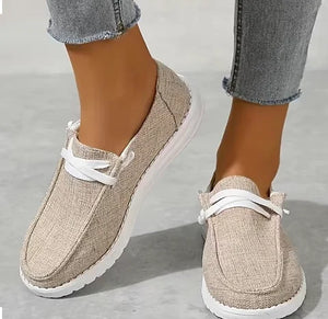 Maryam’s Essential Lightweight Low Top Lace Up Canvas Loafers Shoes