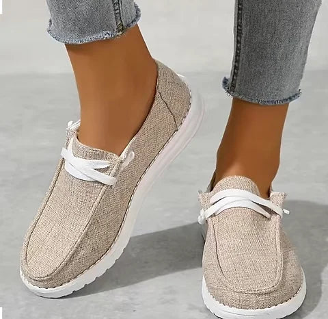 Maryam’s Essential Lightweight Low Top Lace Up Canvas Loafers Shoes