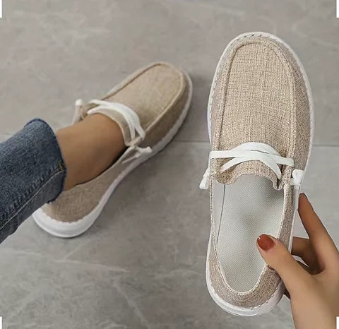 Maryam’s Essential Lightweight Low Top Lace Up Canvas Loafers Shoes