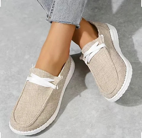 Maryam’s Essential Lightweight Low Top Lace Up Canvas Loafers Shoes