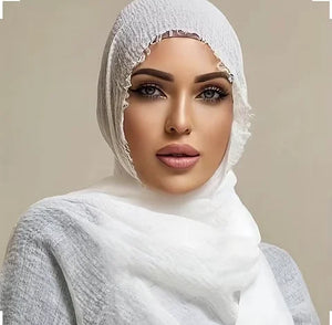 Maryam's Essential Frayed Edge Cotton Crinkle Hijab