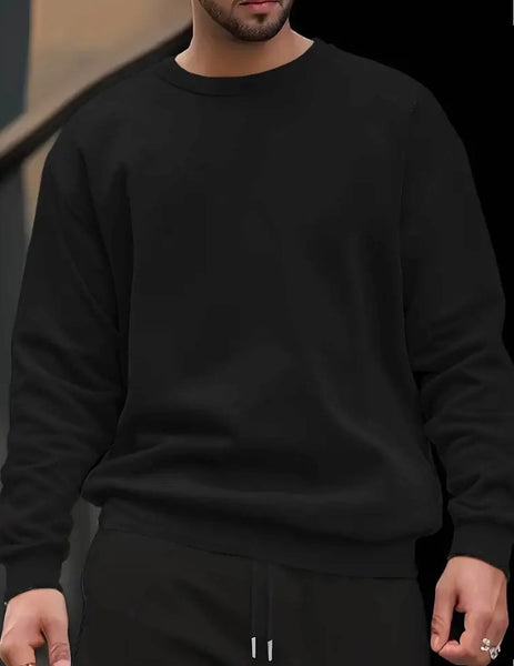 Maryam’s Essential Men Casual Long Sleeves Sporty Pullover Sweatshirt