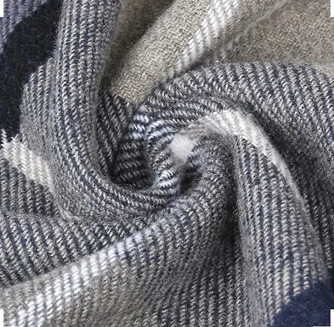 Maryam’s Essential Luxury Plaid Men’s Breathable Tassels Thick Warm Scarf