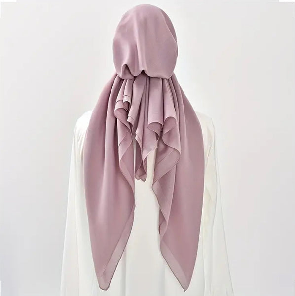 Maryam’s Essential Diamanté Mature Elegant Vintage Plain Pre-Tied Elastic Band Hijab