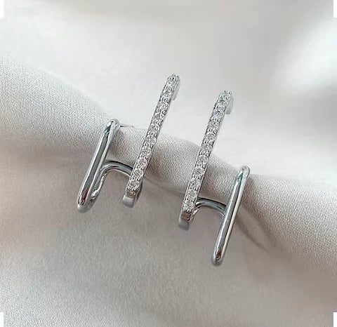 Maryam’s Essential Exquisite Rhinestone Hoop Shiny Earrings