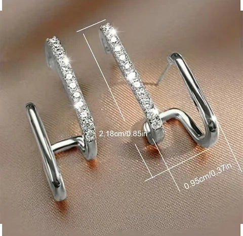 Maryam’s Essential Exquisite Rhinestone Hoop Shiny Earrings