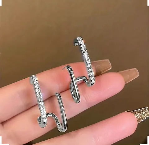 Maryam’s Essential Exquisite Rhinestone Hoop Shiny Earrings