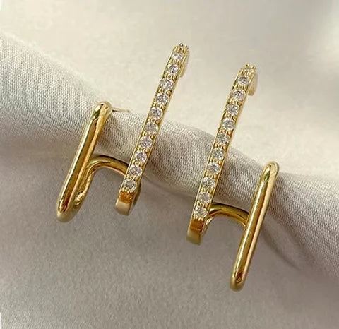 Maryam’s Essential Exquisite Rhinestone Hoop Shiny Earrings