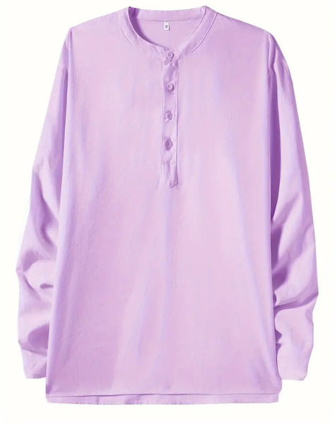 Maryam’s Essential Breathable Button Long Sleeves Cotton Linen Top Tank