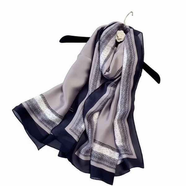 Maryam's Essential Luxury Floral Print Silk Satin Soft Arab Shawl/Hijab